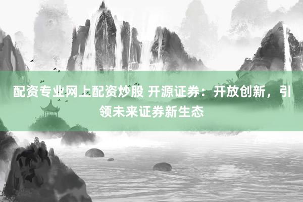 配资专业网上配资炒股 开源证券：开放创新，引领未来证券新生态