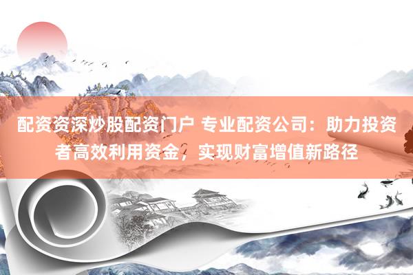 配资资深炒股配资门户 专业配资公司：助力投资者高效利用资金，实现财富增值新路径
