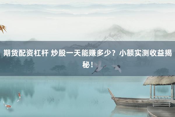 期货配资杠杆 炒股一天能赚多少？小额实测收益揭秘！