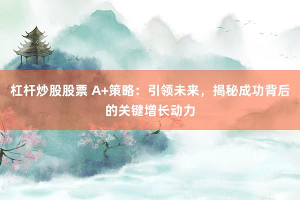 杠杆炒股股票 A+策略：引领未来，揭秘成功背后的关键增长动力