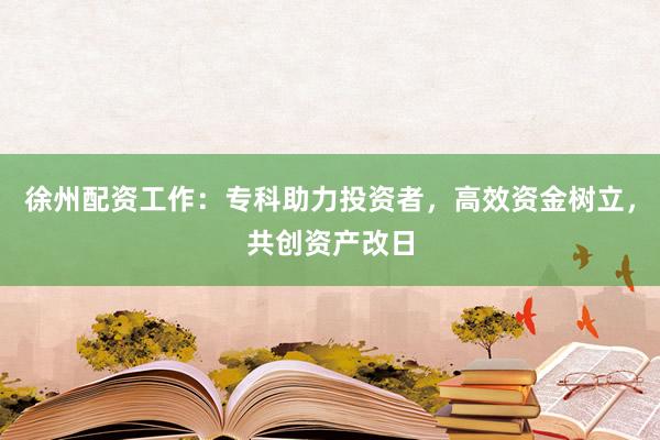 徐州配资工作：专科助力投资者，高效资金树立，共创资产改日