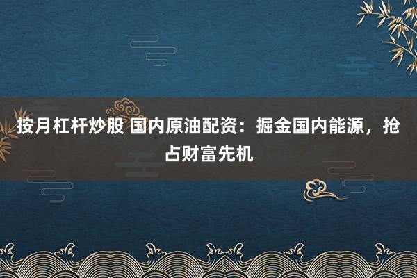 按月杠杆炒股 国内原油配资：掘金国内能源，抢占财富先机