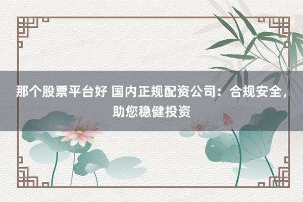 那个股票平台好 国内正规配资公司：合规安全，助您稳健投资